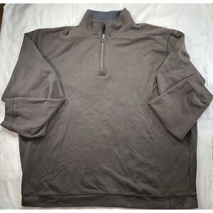 Tommy Bahama Size XXL  Brown Quarter Zip Pullover With Pocket On Sleeve Mens